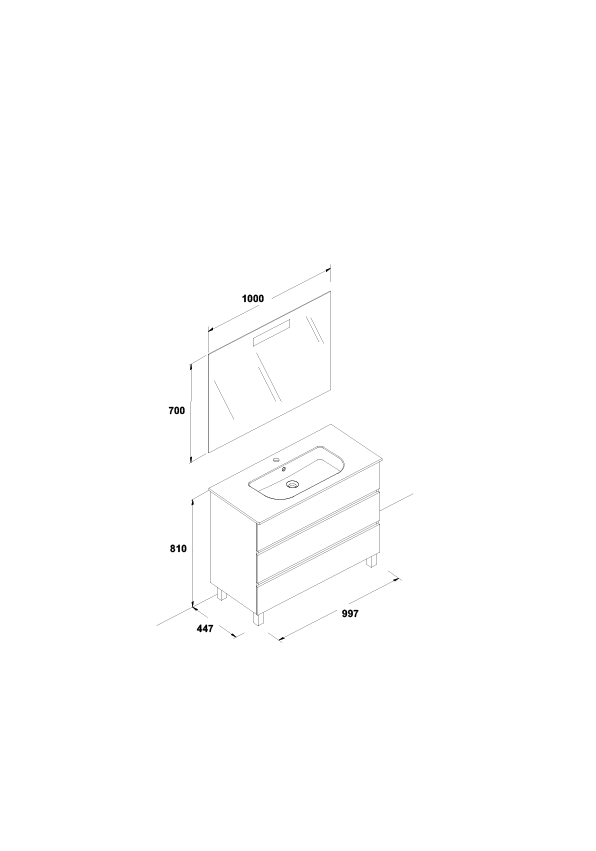 Pack Jade 100 cm. (lavabo Mid)