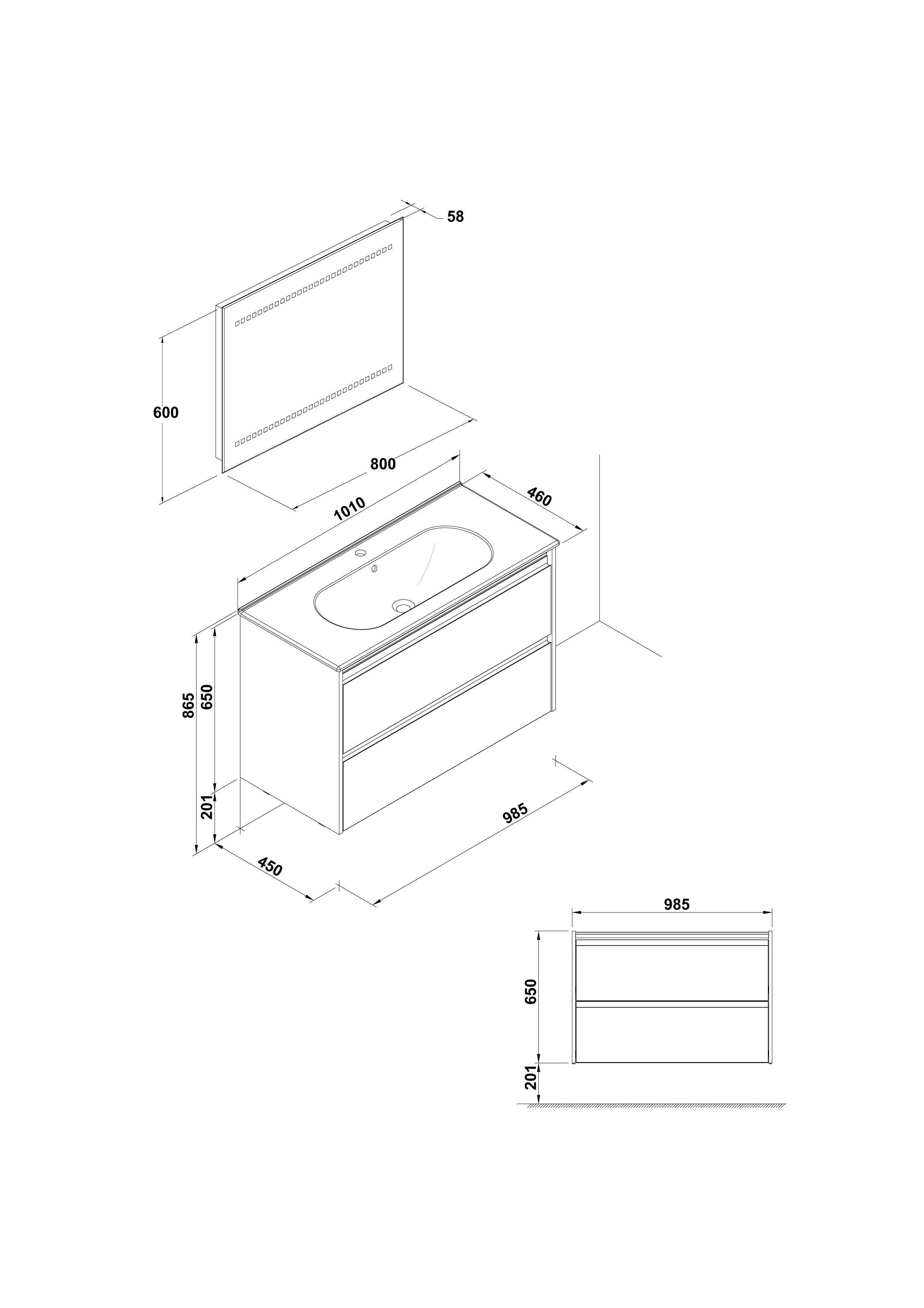 Pack Klea 100 cm.