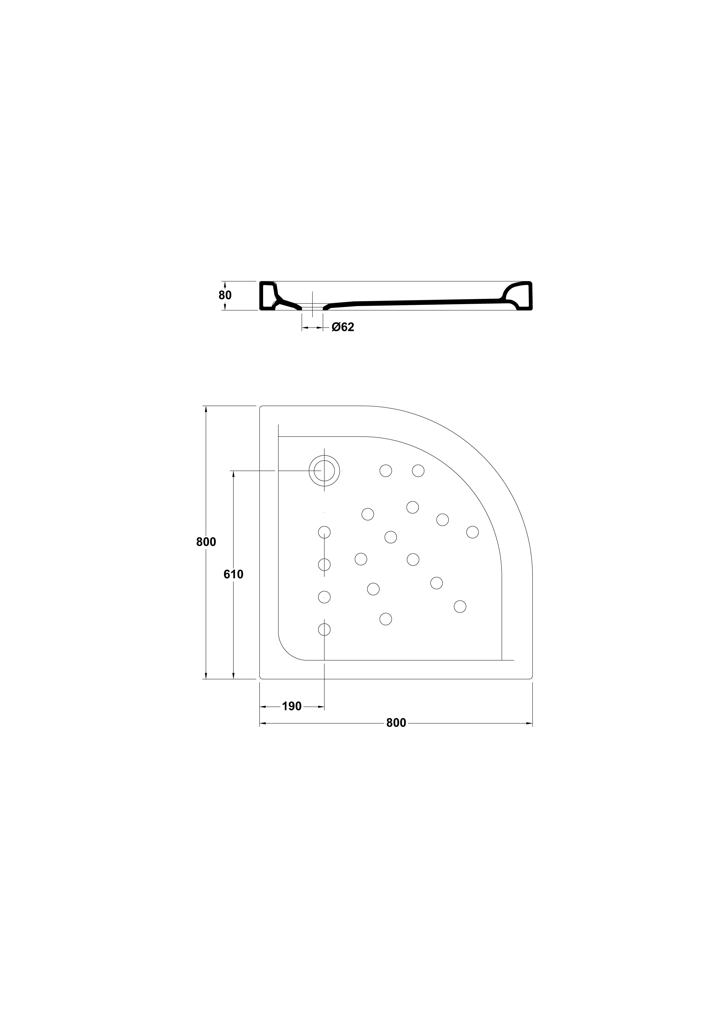Plato de Ducha angular 80x80