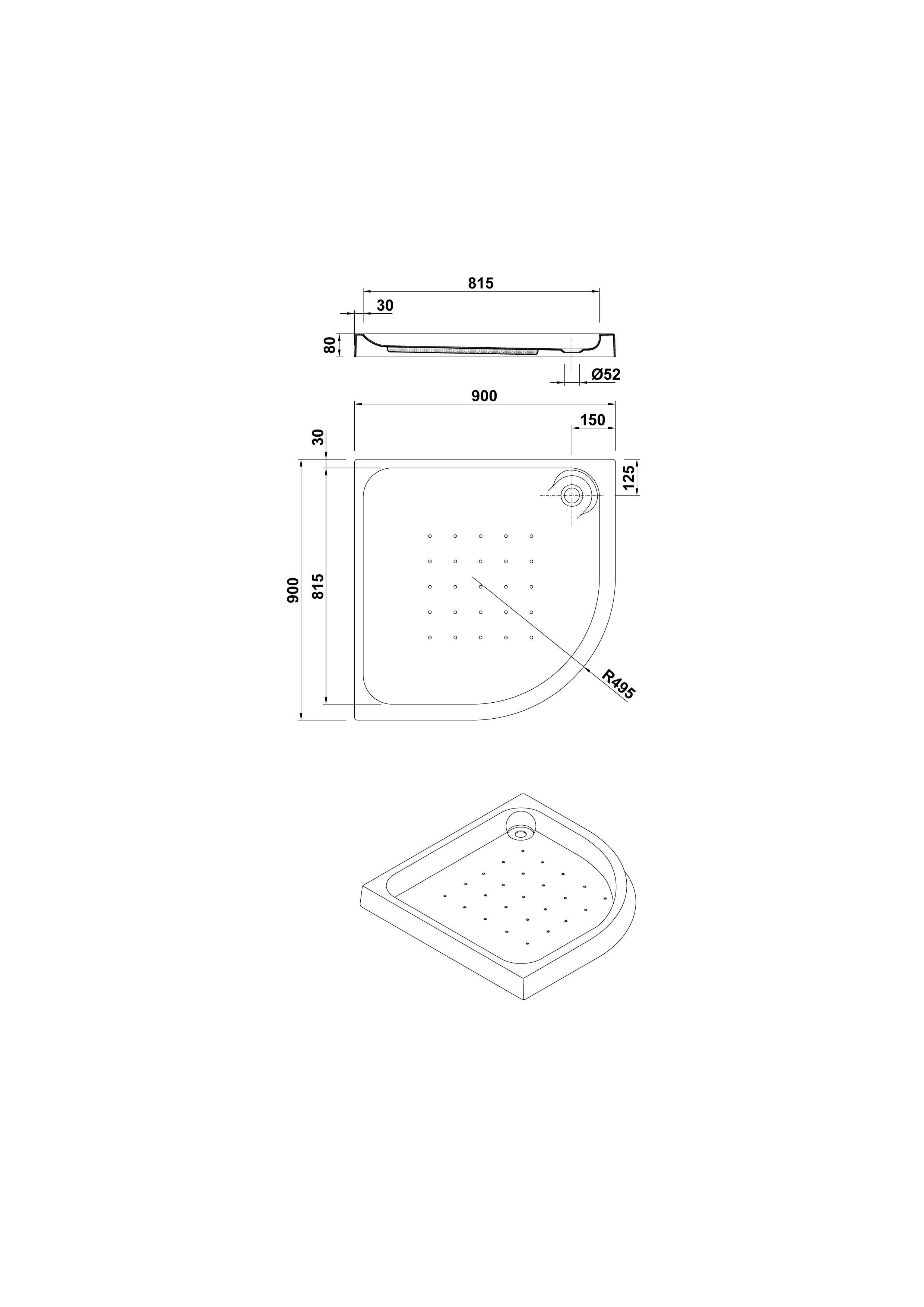 Receveur de Douche d´angle 90x90