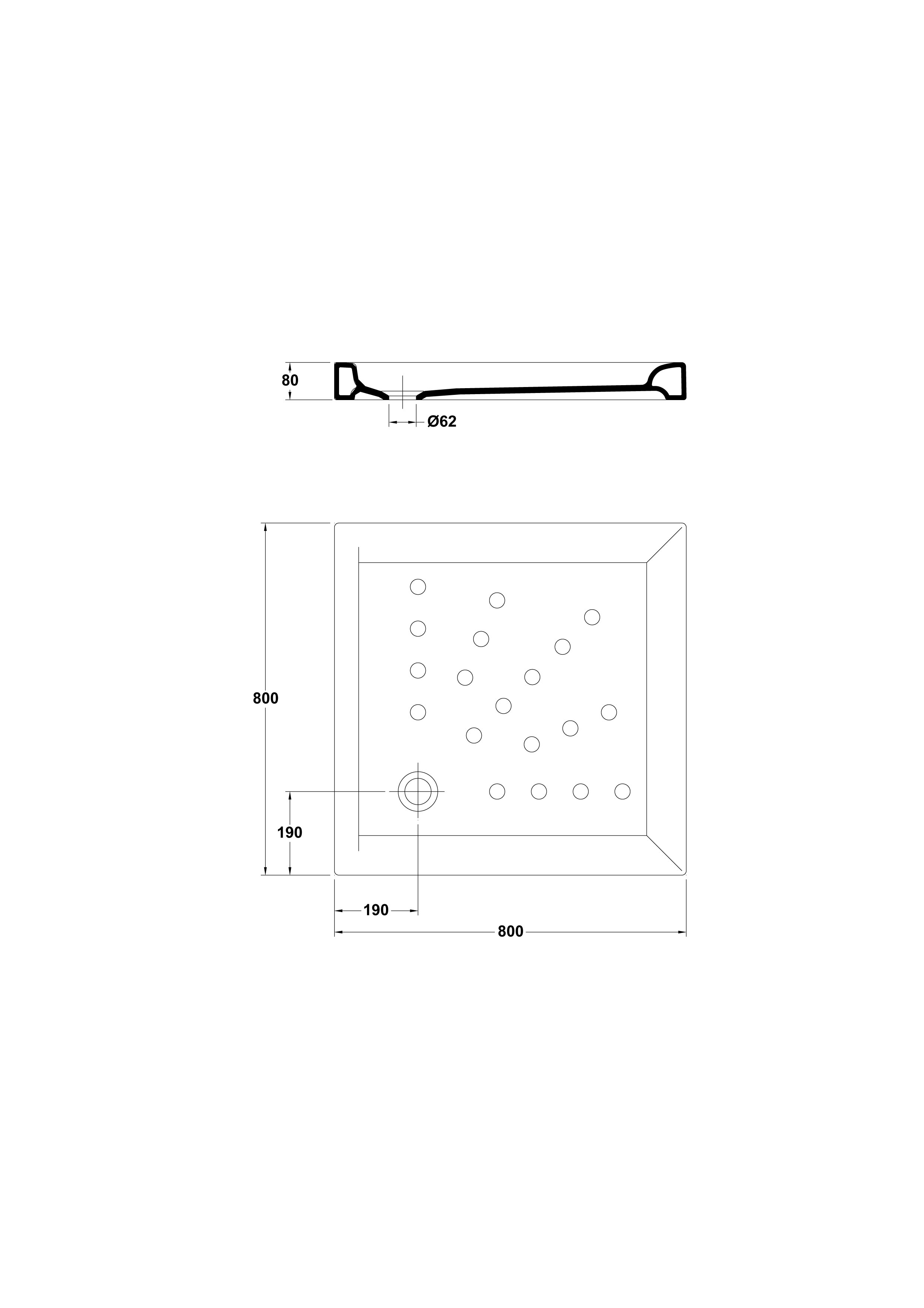 Receveur de Douche carré 80x80