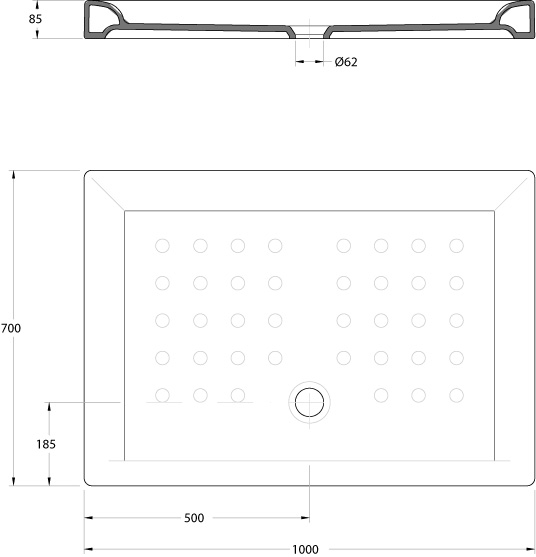 Receveur de Douche rectangulaire 100x70