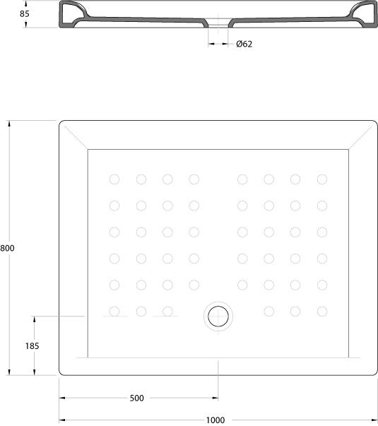 Plato de Ducha rectangular 100x80