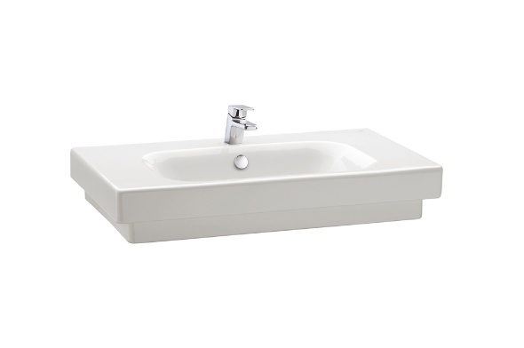 Lavabo vasque centrée 80x47,5 cm.