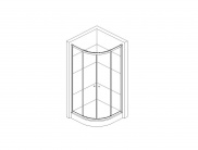 Paroi de douche pour receveurs d´angle 80x80