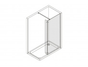 Frontal fixed de 100 cm. + porte abattable 180º de 25 cm. (à droite)