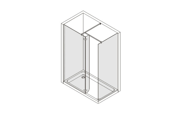 Frontal fixed de 110 cm. + porte abattable 180º de 25 cm. (à gauche)