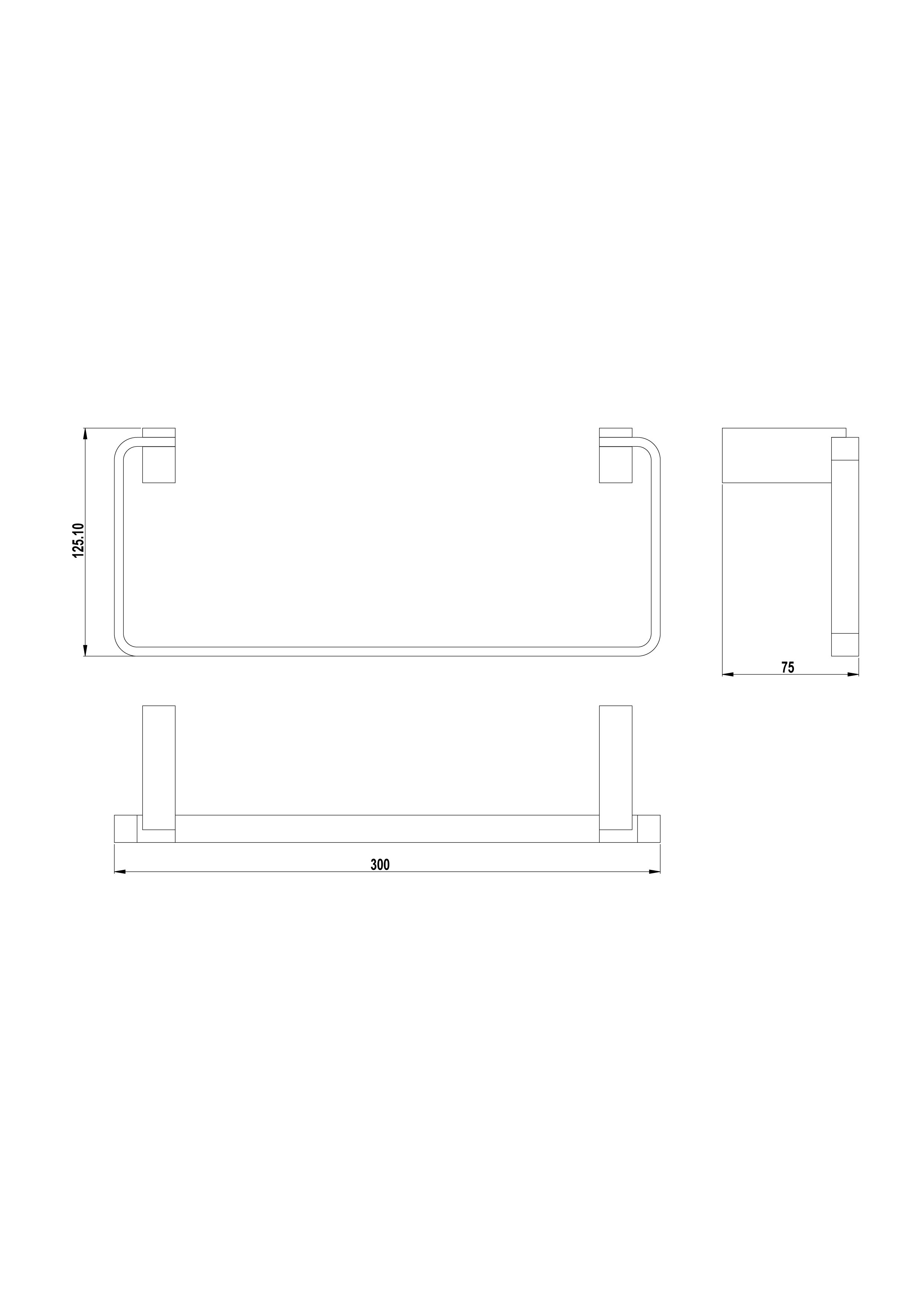 Anneau porte-serviettes de 30 x 12,5 cm.