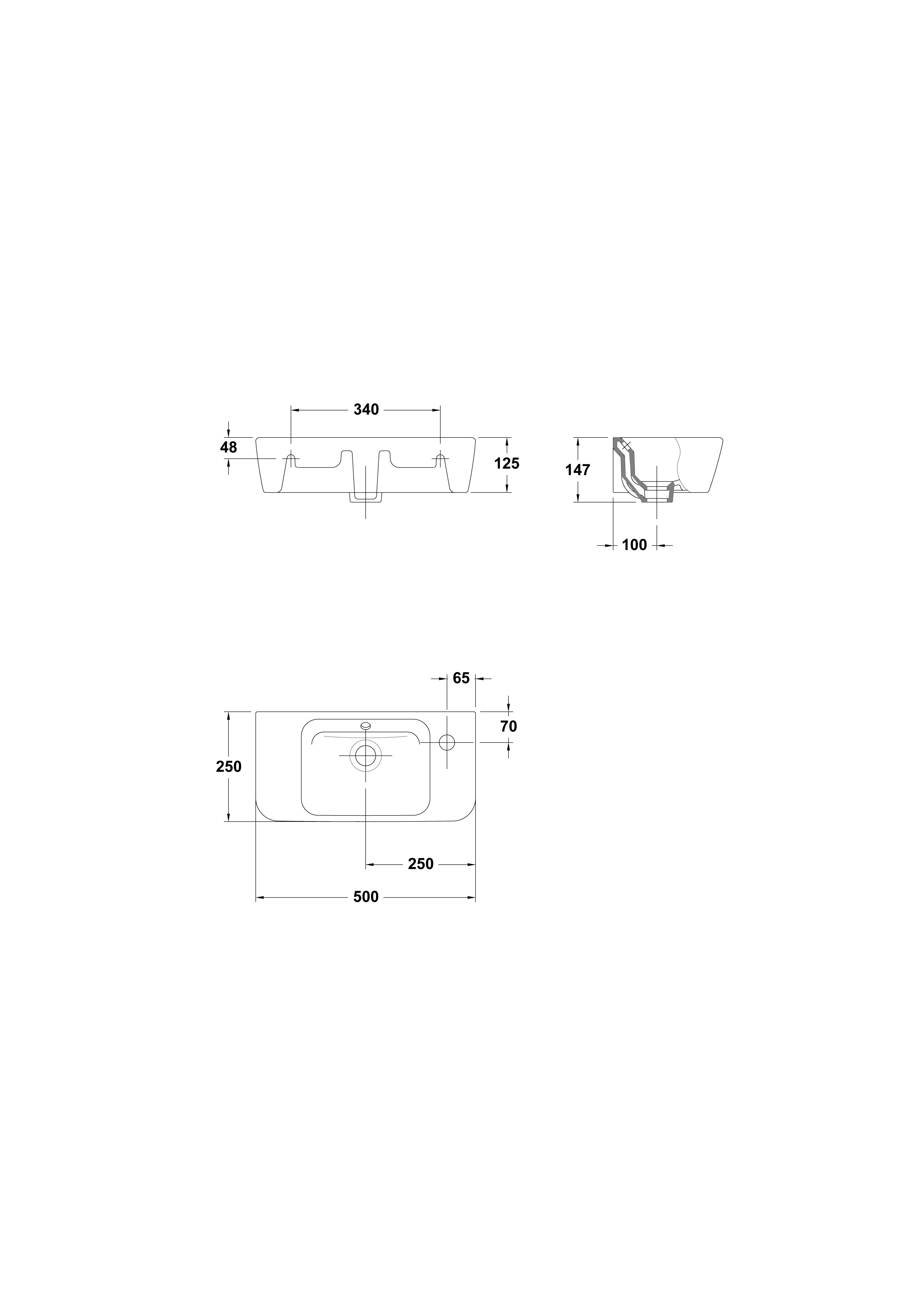Lavemains 50x25 cm.