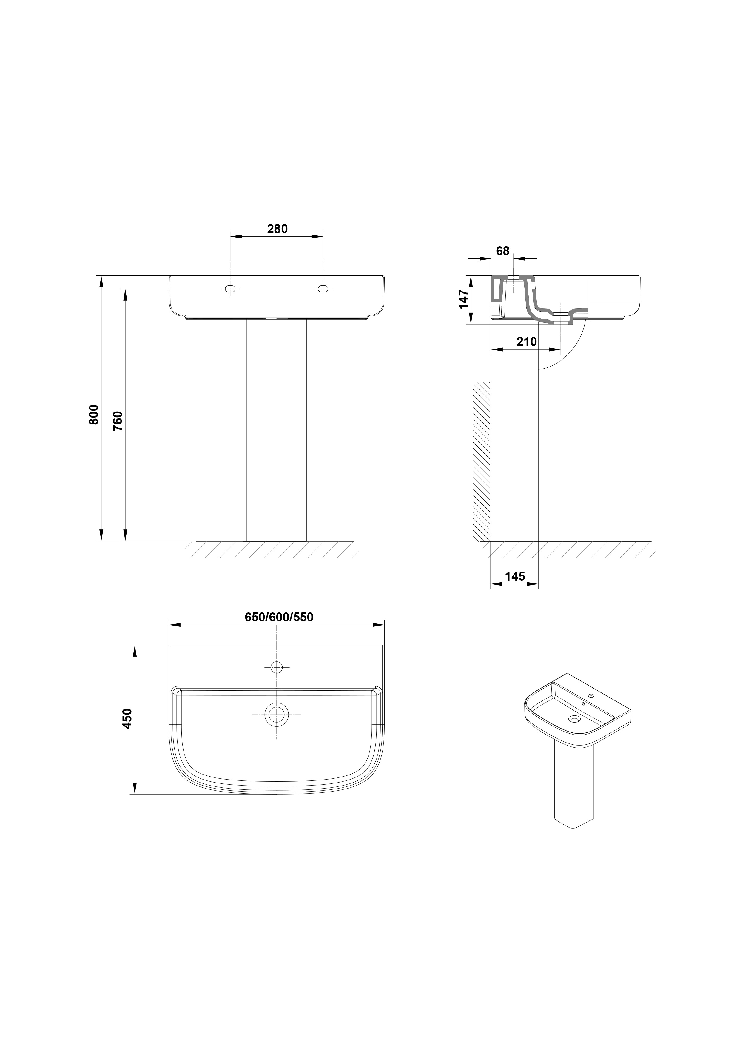 Lavabo 55x45 cm. Lavabo 55x45 cm.