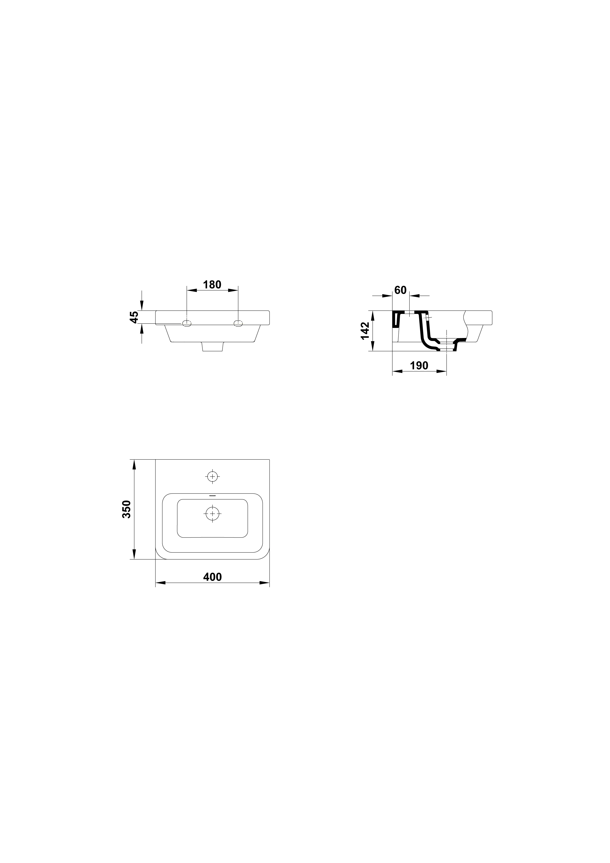 Lavabo 40x35 cm.