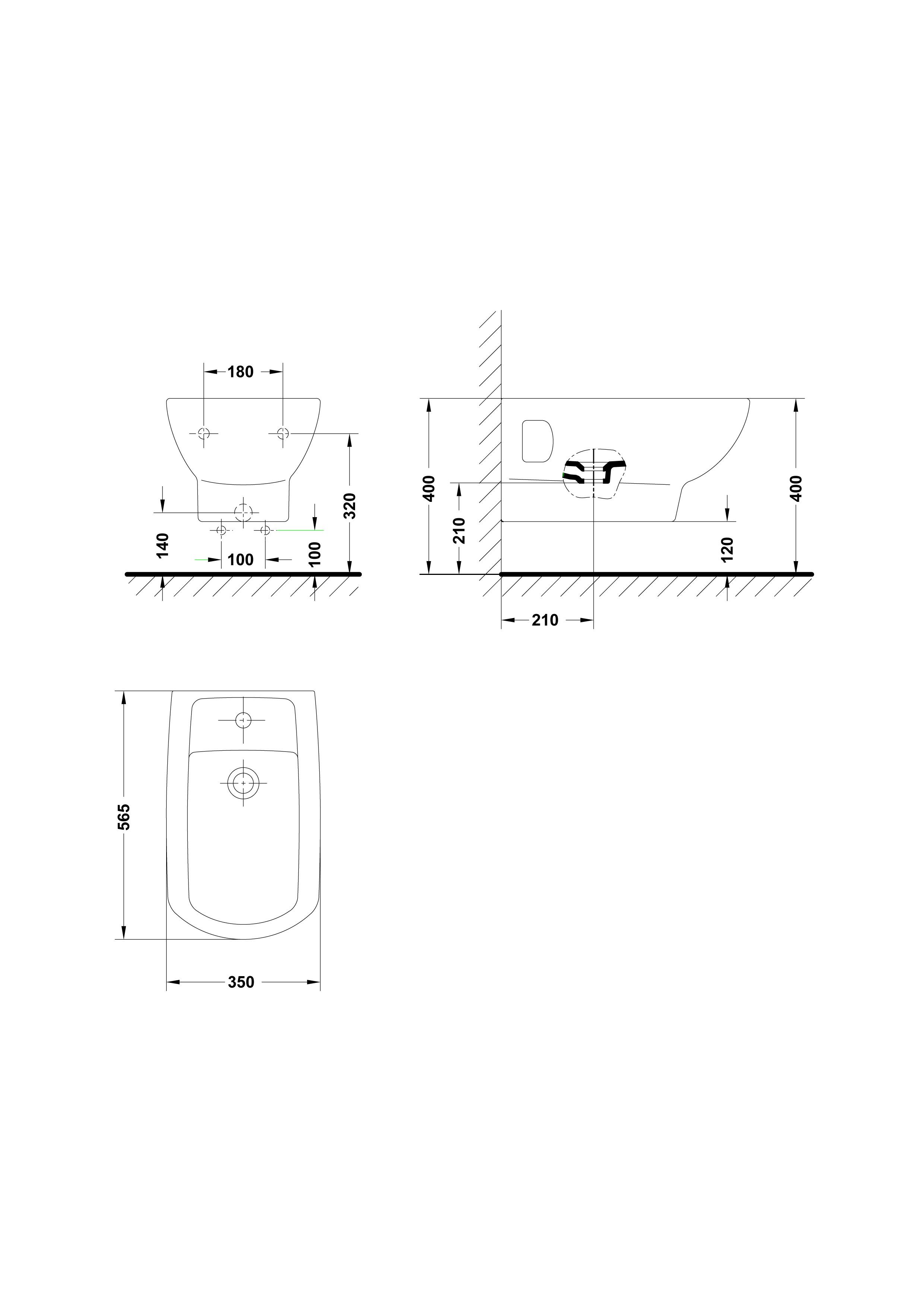 Bidet 56,5x35 cm.