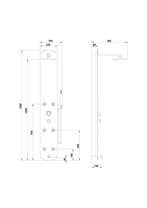 Nui Max Round Thermostatique 148x23