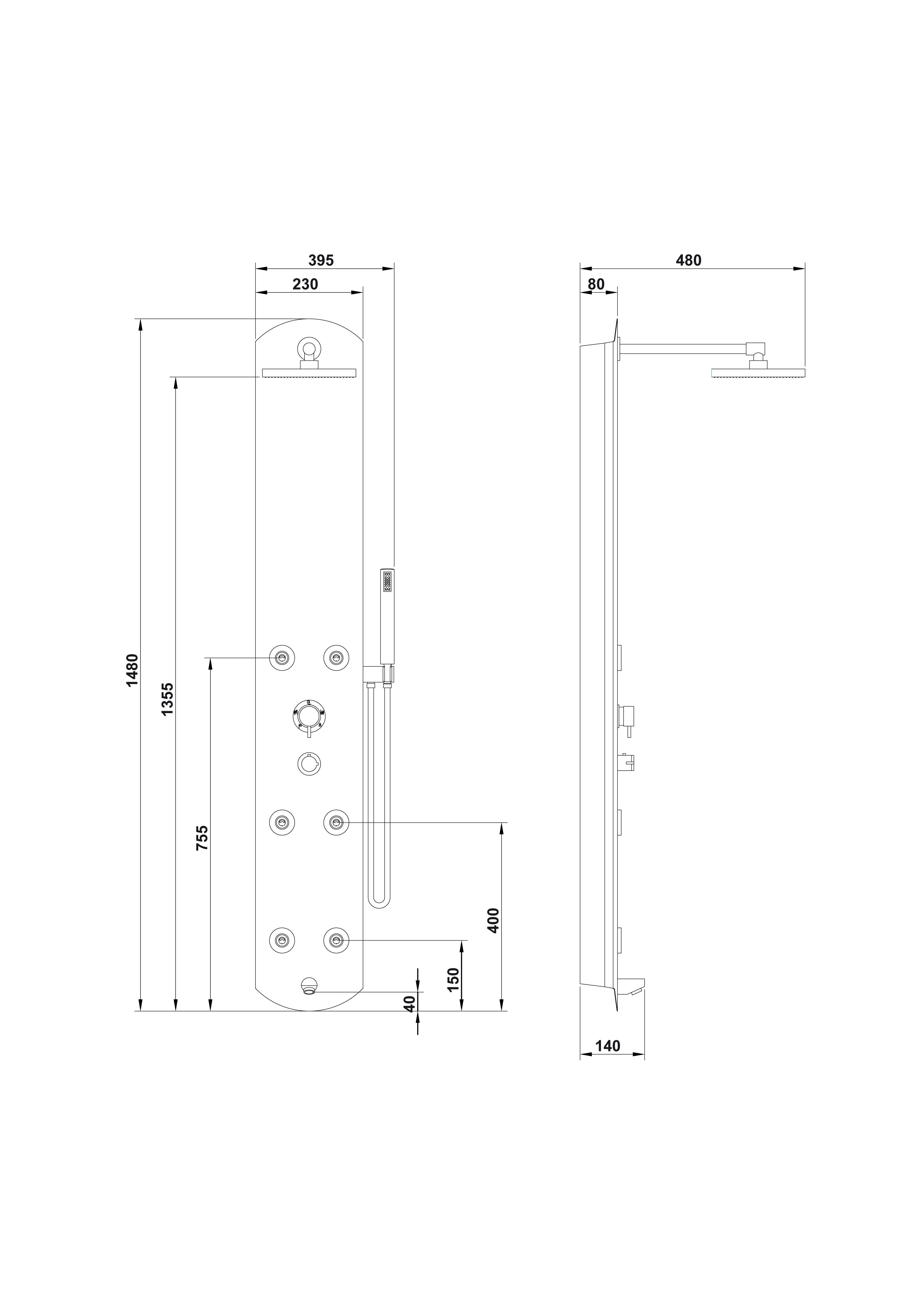 Nui Max Square Mitigeur 148x23