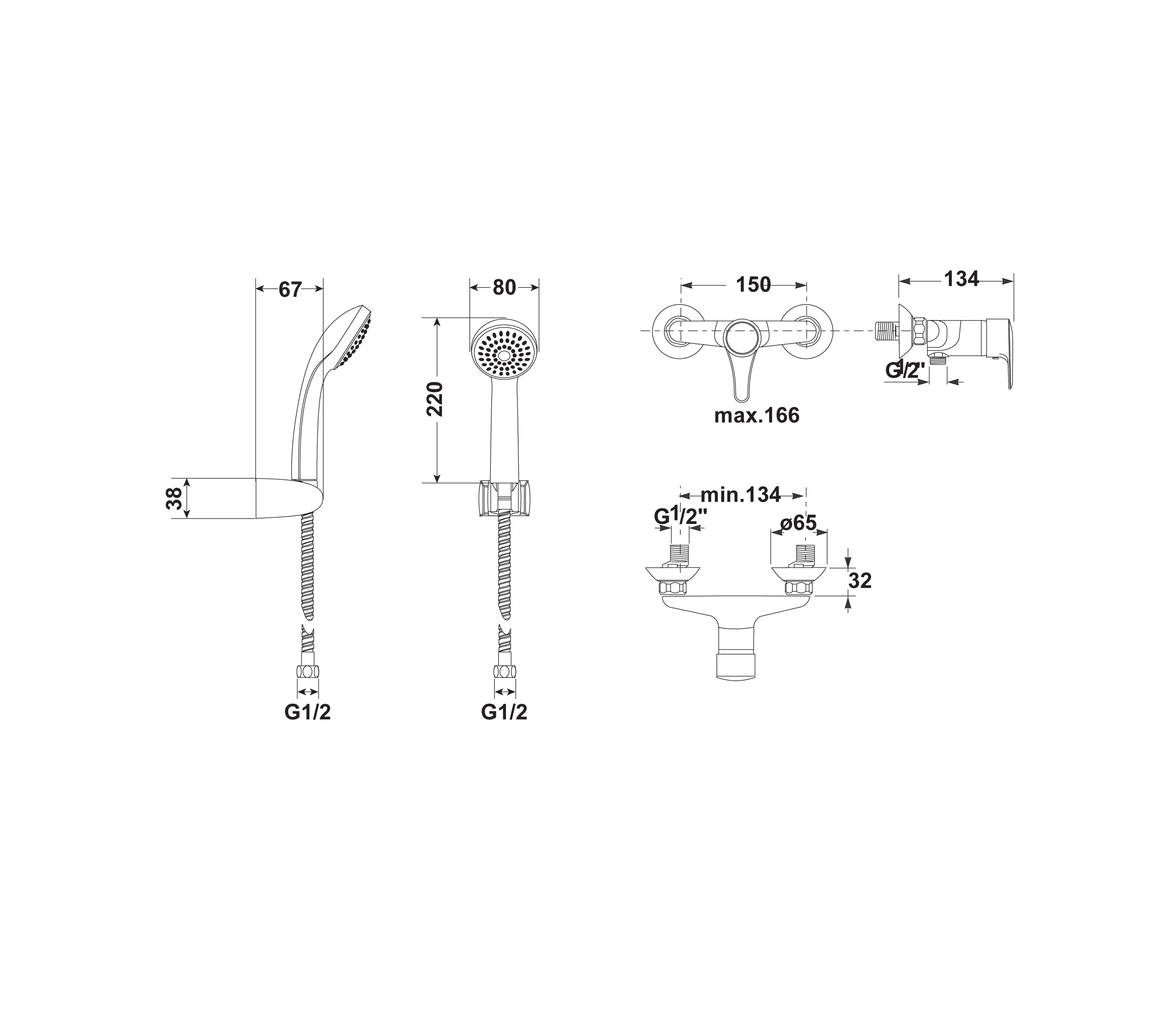 Single lever shower mixer