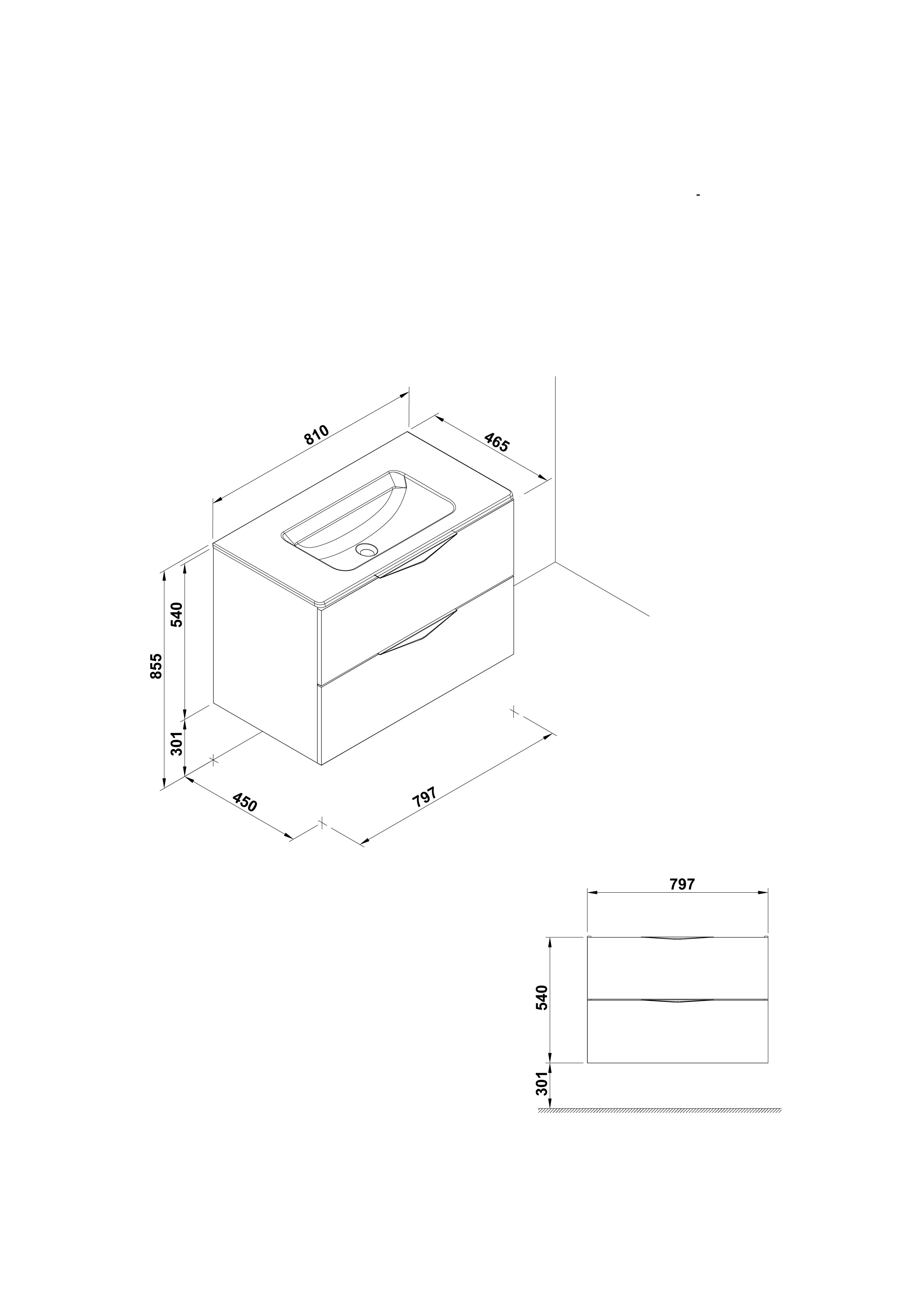 Ensemble Ágata 80 cm. (lavabo Emma)