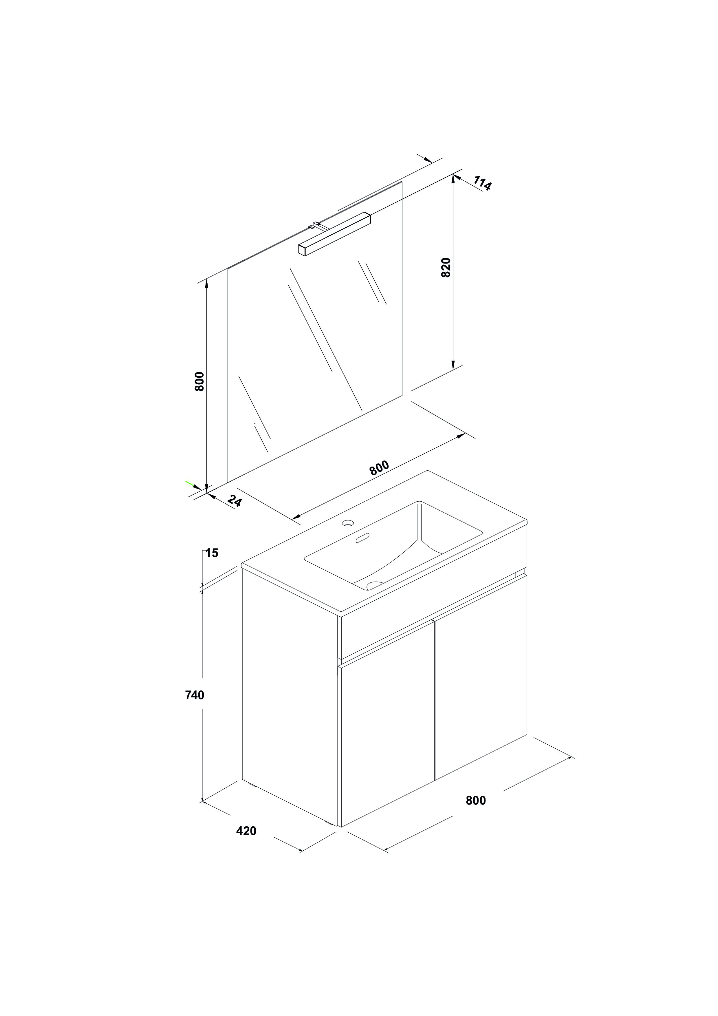Pack Ámbar 80 cm.