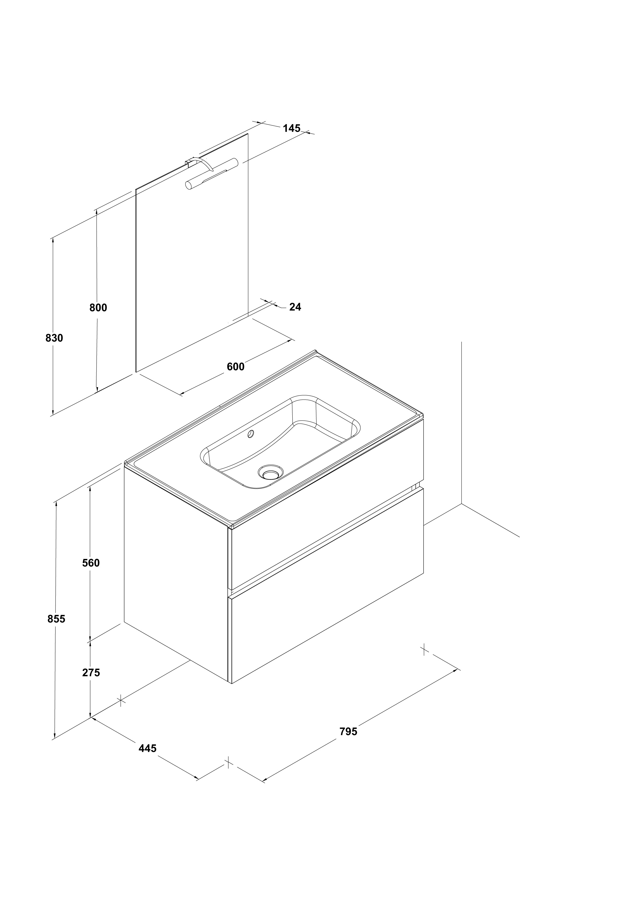 Pack Jade 80 cm. (lavabo Smile)