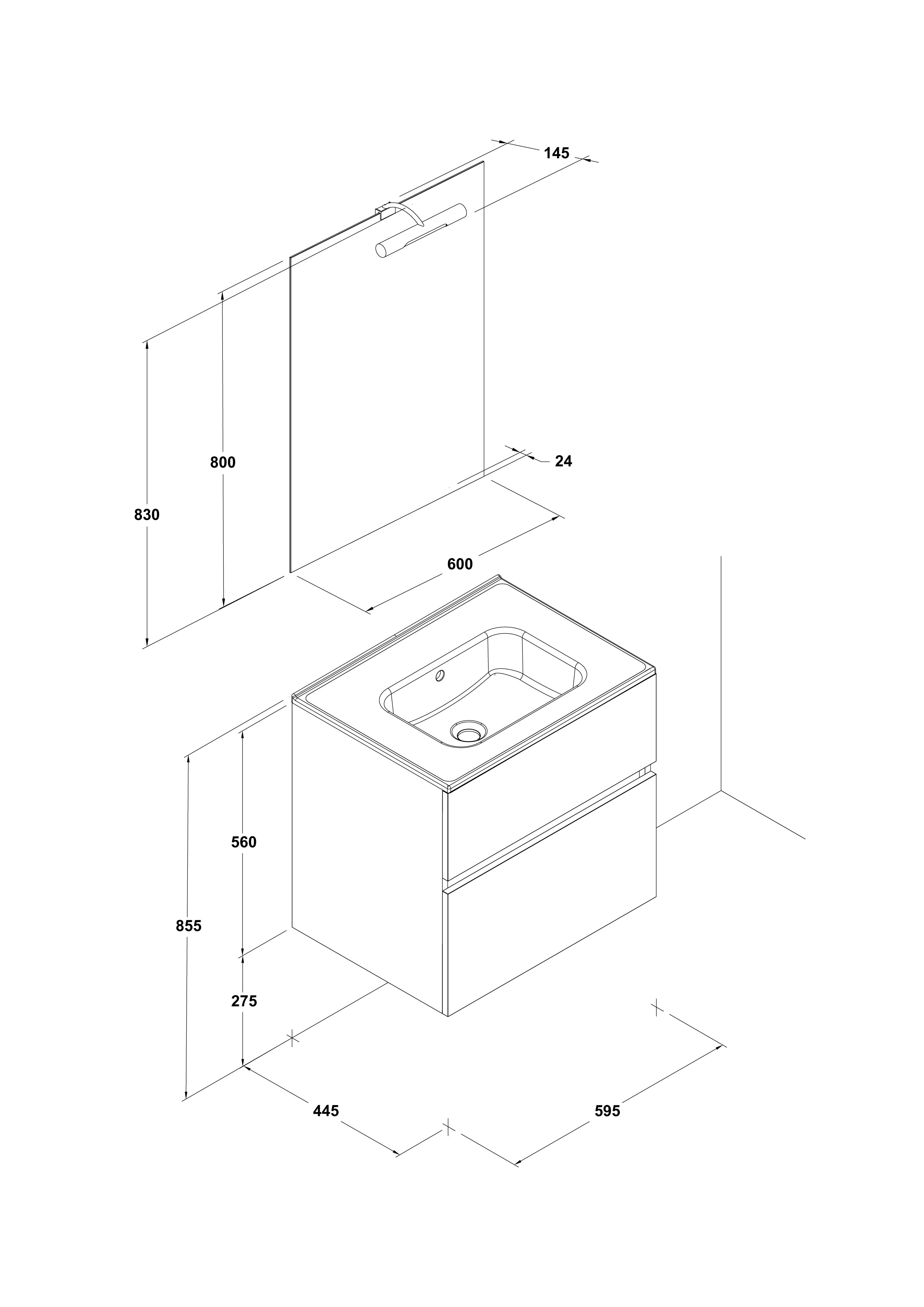 Pack Jade 60 cm. (lavabo Smile)