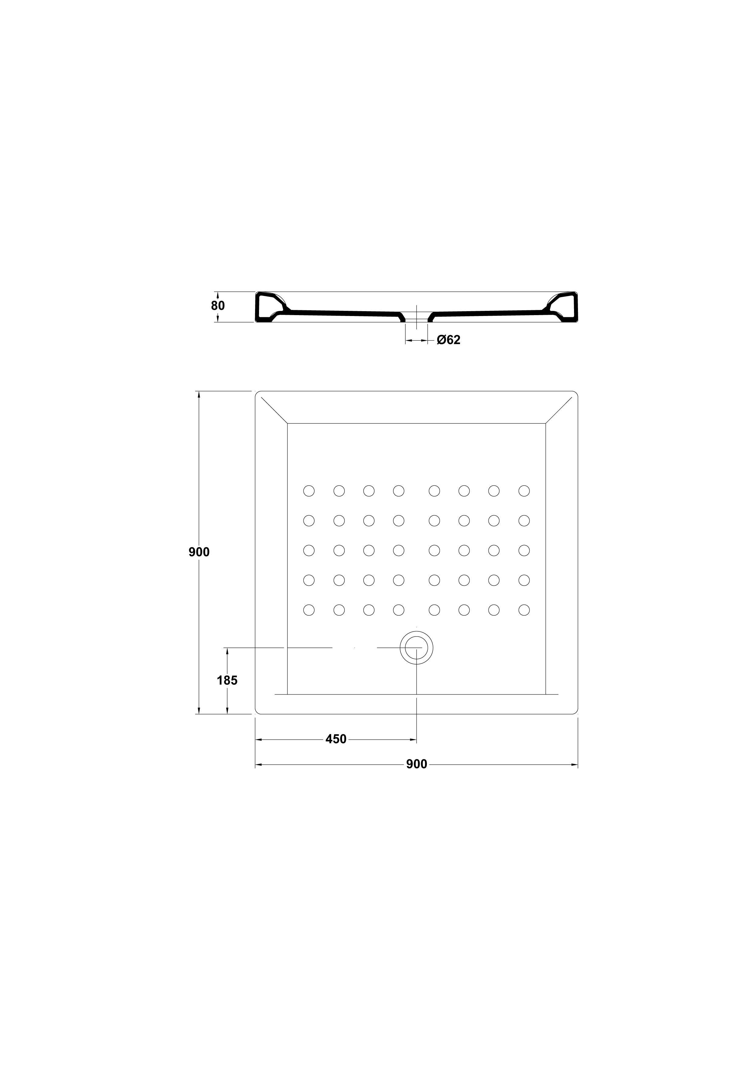 Receveur de Douche carré 90x90