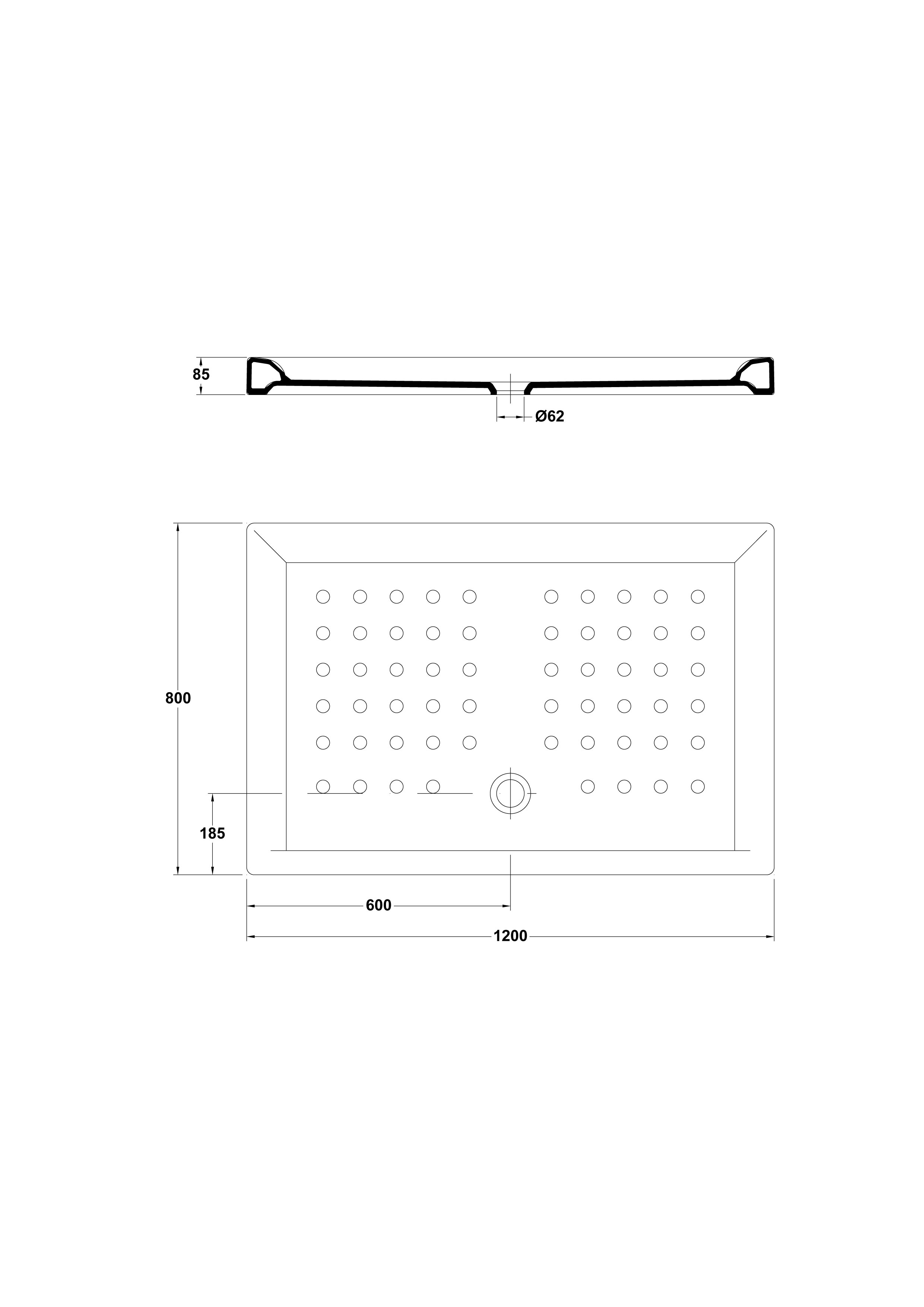Receveur de Douche rectangulaire 120x80