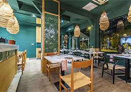 Restaurante decorado con la colección Artigiano