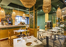 Restaurante decorado con la colección Artigiano