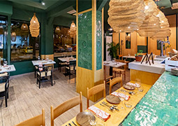 Restaurante decorado con la colección Artigiano