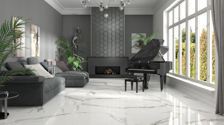 Modern Glam suelo cerámico efecto mármol pulido blanco Modern Glam calacatta Suelo cerámico efecto mármol pulido blanco