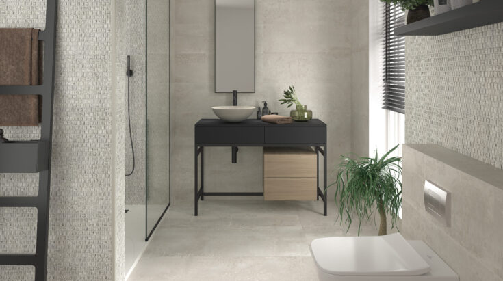 Amb Fancy grey 30x90 60x120 Mosaico Albé Mate satinado