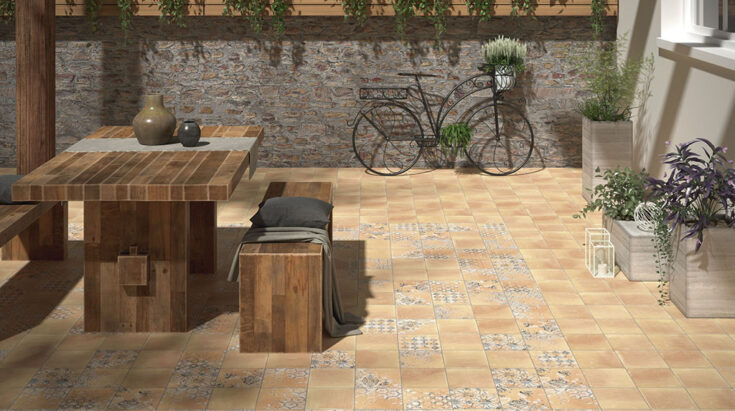 Azulejo cer&aacute;mico de peque&ntilde;o formato para exterior