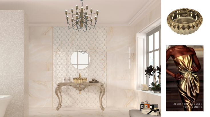 Inspiración moda Alexander McQueen y Givenchy lavabos modernos para baño oro dorados Inspiración moda Alexander McQueen y Givenchy lavabos modernos para baño oro dorados
