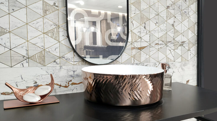 Lavabos metálicos modernos para baño spiga rose gold Lavabos metálicos modernos para baño spiga rose gold