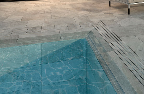 Roca polar, el gres extrusionado inspirado en el cuarzo ideal para piscinas modernas 2 Roca polar piscinas