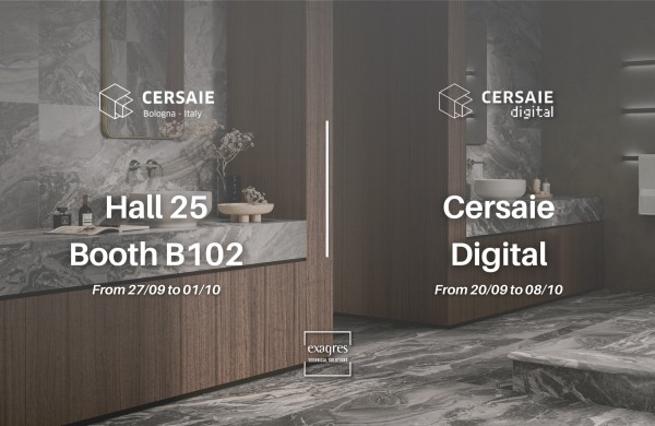 Exagres will enjoy a new location at Cersaie ‘21 and is firmly committed to the design and sustainability of its new collections