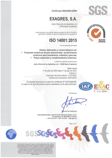 Exagres implementa la nueva ISO 45001, el sistema de gestión de seguridad y salud en el trabajo 8 ISO14001 EXAGRES